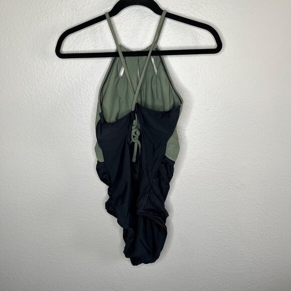 Cupshe Keyhole Tunnelled One Piece Swimsuit Green Black Large - Picture 8 of 8